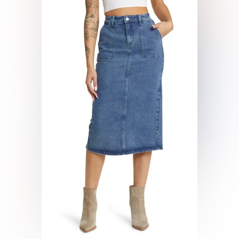 Prosperity Denim Midi Skirt